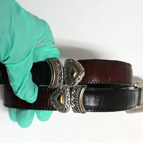 Brighton 40210 Small 28 Two Tone Reversible Black‎ & Brown Women's Belt - Picture 2 of 11